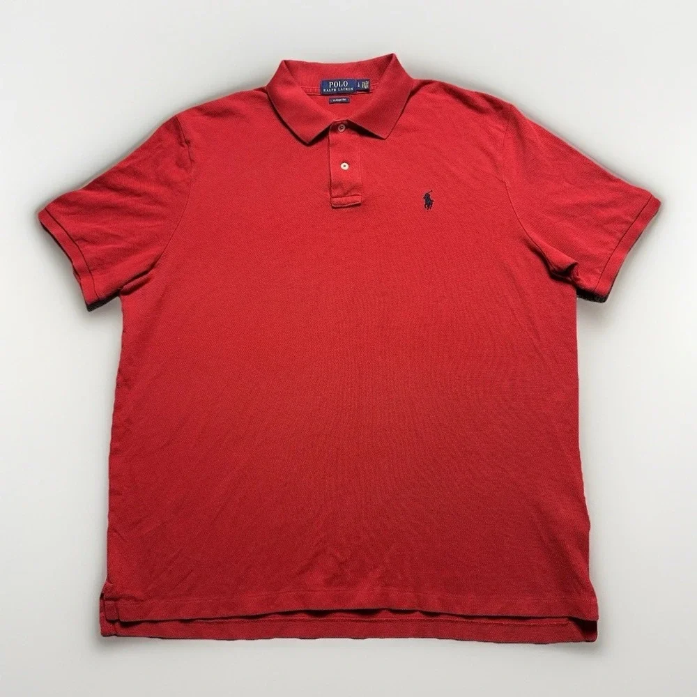 Polo by Ralph Lauren Classic Fit Polo Shirt Size Large Red with Blue Pony Logo